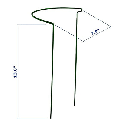 6 Pack 13.8 Inch High Plant Stake,Garden Plant Support,Half-Round Peony Cage Plant Ring Hoop - size: 7.9x13.8 Inch-6Pack