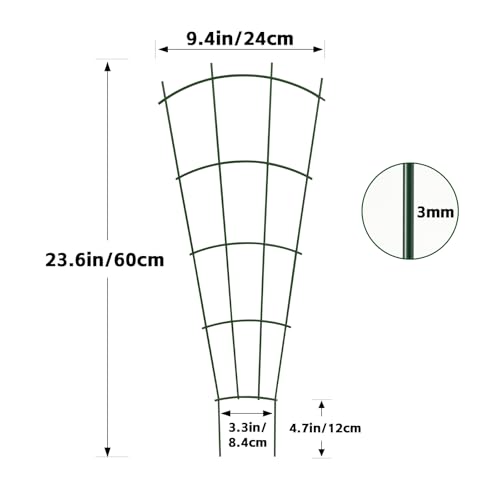 Thealyn 24" Metal Plant Trellis, Climbing Plant Support, 4 Pack (Green) - size: 24 inch
