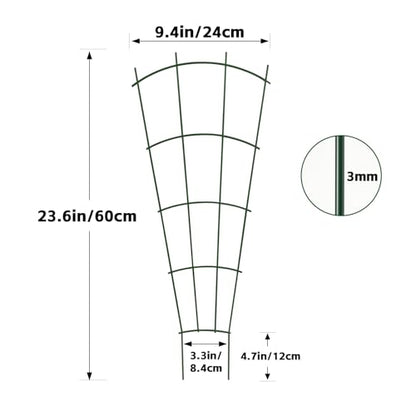 Thealyn 24" Metal Plant Trellis, Climbing Plant Support, 4 Pack (Green) - size: 24 inch