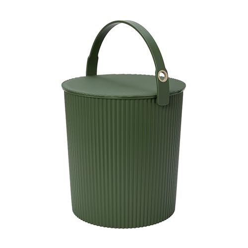 Hachiman Extra Large Bucket, 5.3 Gallon Heavy Duty Bucket with Lid & Handle - color: Garden Green, size: Extra Large