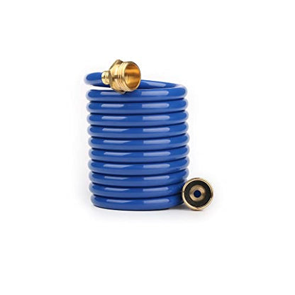 10FT Blue EVA Coil Garden Hose with Metal Fittings - color: Blue, size: 10 Feet