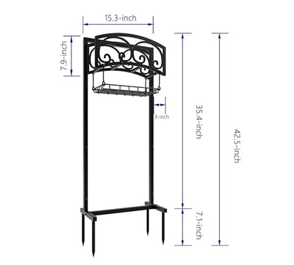 Freestanding Garden Hose Holder - Heavy Duty Metal Stand for 150ft Hose - Outdoor Organizer and Storage Rack
