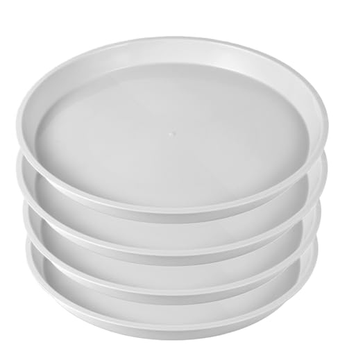 Kichwit 13.5 Inch Plant Saucer (12 Inch Base), 4 Pack, White - color: White, size: 13.5" (4 Pack)