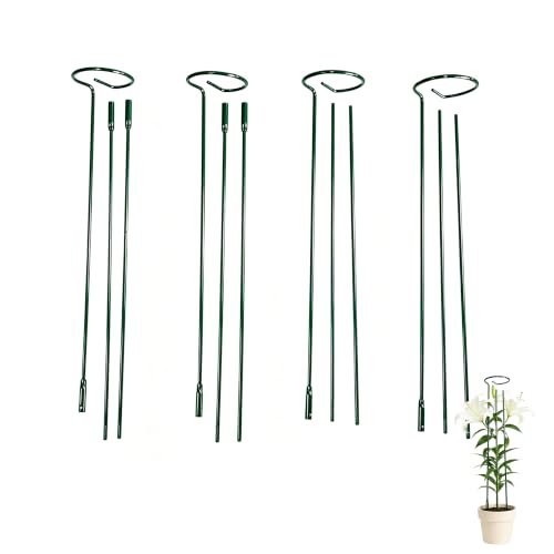 12/24/36 Inch Adjustable Metal Plant Support Stakes - 4 Pack