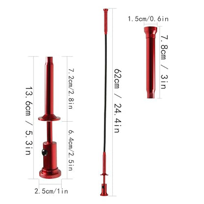 24.4 in Claw Grabber Tool,Bendable Hose Reacher Pickup with LED Light,4 Claw Picking Tool for Garbage Litter Pick Home Sink Drain and Metal Small Items. (Red) - color: Red