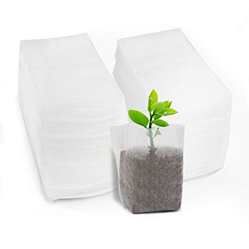 Non-Woven Nursery Bags, 200PCS 5x6 inch Fabric Planter for Plants Tree Seedling, Seed Starting Soil Transplant Pouches, Plant Grow Bags for Cutting Clones Home Garden Supply - color: White, size: 4.7"x5.9"/Pack of 200