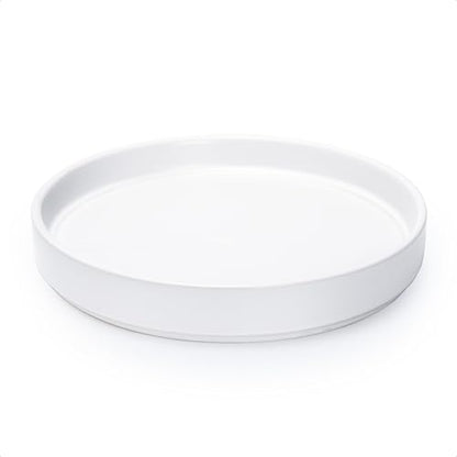 D'vine Dev Ceramic Plant Saucer/Drainage Tray, 8.7 in, White, 97-T-A-4 - color: White, size: 8.7" (1 Pack)