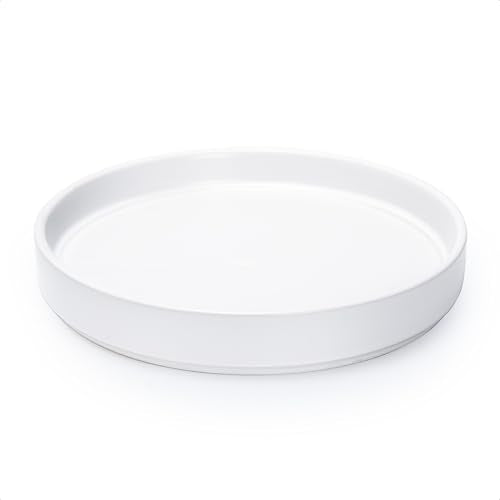 D'vine Dev Ceramic Plant Saucer/Drainage Tray, 8.7 in, White, 97-T-A-4 - color: White, size: 8.7" (1 Pack)