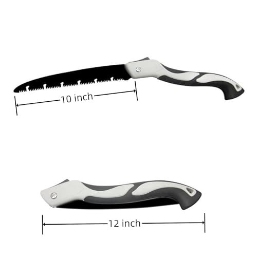 10 Inch Folding Saw, Pruning Hand Saw for Wood Cutting, Garden Pruner with SK5 Curved Blade, Triple- Cut Razor Teeth, Foldable Handsaw for Tree Trimming, Camping, Gardening and Carpentry - size: 10 Inch
