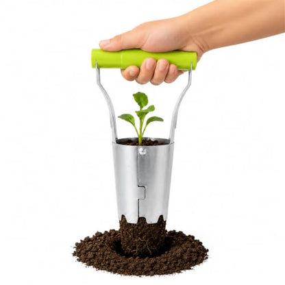 Bulb Planter Tool with Depth Marker, Heavy Duty Manual Garden Dibber - color: Fluorescent Green