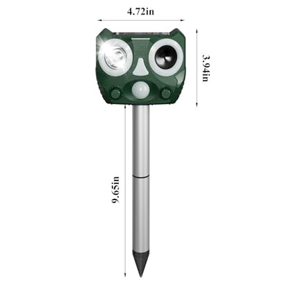Upgraded Outdoor Ultrasonic Solar Animal Repellent with Flash Light,Sound