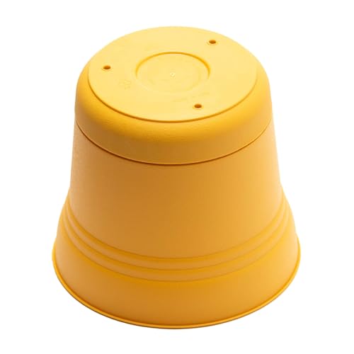 Bloem Saturn Planter w/Saucer (SP0723), Earthy Yellow, 7", 7" - color: Earthy Yellow, size: 7"