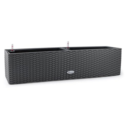 Dexceder 31.5 Inch Self Watering Rail Window Box (Deep Gray) - color: Deep Gray, size: 80A