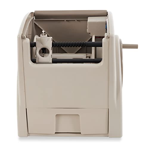 Suncast Automatic Rewind Garden Hose Reel, 100 ft. 5/8 in. Vinyl Hose Holder, Light Taupe