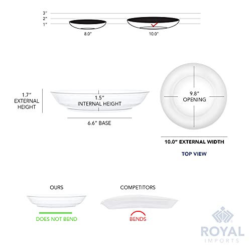 Royal Imports 10" Clear Plastic Saucer Plant Drip Tray 6 Pack - size: 11"