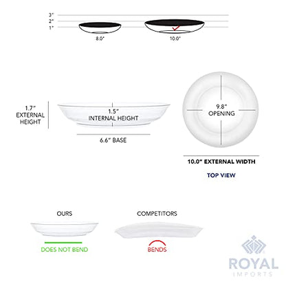 Royal Imports 10" Clear Plastic Saucer Plant Drip Tray 6 Pack - size: 11"
