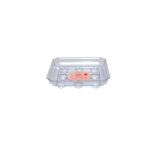 CWP SQDS-800 Heavy Gauge Footed Square Carpet Saver Saucer, 8-Inch by 8-Inch, Clear