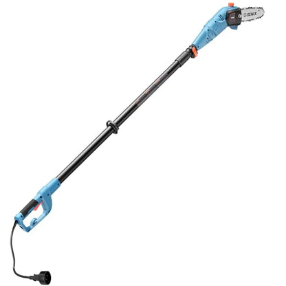 SENIX CSPE6.5-M 6.5 Amp Corded Electric Pole Saw with 8-Inch Bar and Chain, Chain Saw Tree Trimmer with Adjustable Extension Pole, Shoulder Strap Included - style: 6.5A Electric Saw