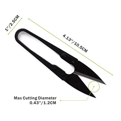 4.1" U-Shaped Bonsai Pruning Scissors for Leaf Bud Trimming 12PCS