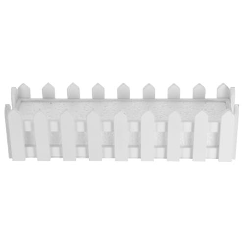 Toddmomy Wooden Fence Planter for Artificial Flowers Rectangular Flower Pot with Foam Insert for Home and Garden Decor Sturdy Wood Design 12 x 6 Size