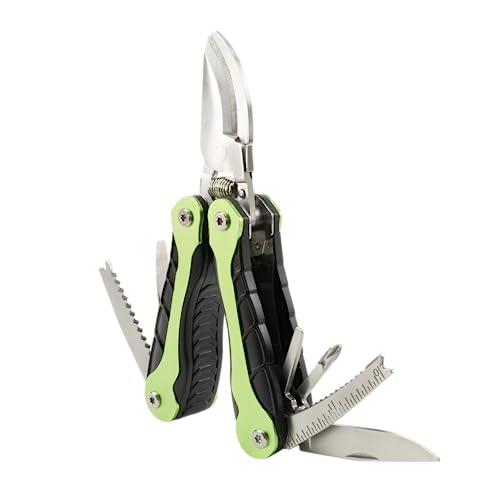 AccuSharp Hand Pruners, Stainless Steel Pruning Shears, 10-in-1 Multipurpose Garden Clippers with Screwdriver, Saw, Knife, Ruler & More, Compact Garden Shears for Gardening, Camping & Survival Tools