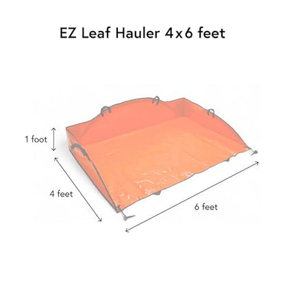 4' x 6' Sport Leaf Tarp - 24 sq ft Yard Cleanup Tarp with 6 Handles & Ground Stakes for Raking, Garden Debris & Yard Waste Removal, Wind Proof - size: 4' x 6'