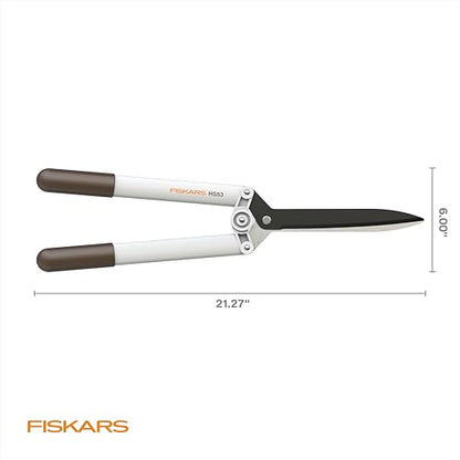 Fiskars 21" PowerLever Hedge Shears, Lightweight Garden Trimmer, White - style: Hedge Shears
