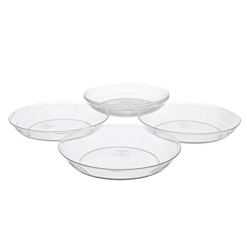 Royal Imports 10" Clear Plastic Saucer Plant Drip Tray 6 Pack - size: 11"