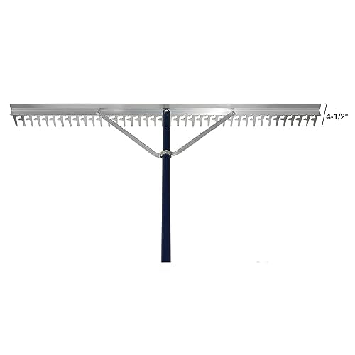 Extreme Max 3005.4236 48" Commercial-Grade Screening Rake for Beach and Lawn Care with 66" Handle - size: 48"