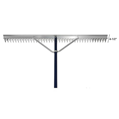 Extreme Max 3005.4236 48" Commercial-Grade Screening Rake for Beach and Lawn Care with 66" Handle - size: 48"