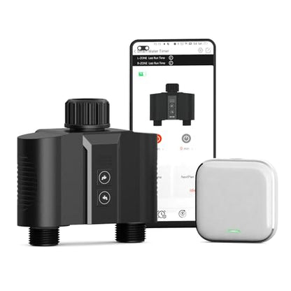 WiFi Water Timer for Garden Hose, Sprinkler Timer with 2 Outlet for Lawns and Yard, Rain Delay/Remote/Manual/Automatic Drip Irrigation System Programmable Faucet - size: 1-2 Zone Smart