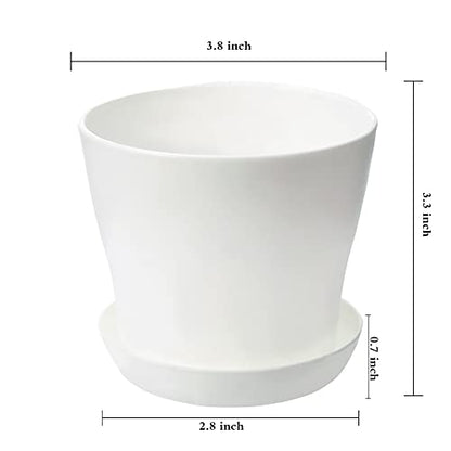 TDHDIKE 10 Pcs Plastic Planters Indoor Flower Plant Pots (White25) - color: White25