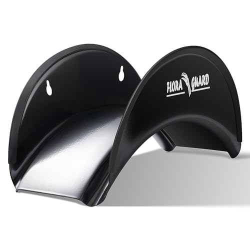 FLORA GUARD Garden Hose Holder, Heavy Duty Hose Hanger Wall Mount - color: Black