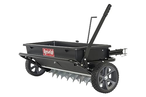 Agri-Fab Tow Behind Spiker Seeder Drop Spreader for Seed, Fertilizer, Salt and Ice Melt, 100 lb Capacity with 32 In Working Width - style: 100 lb. Tow-Behind Spiker/Seeder Spreader