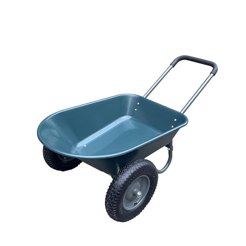 2 Wheel Wheelbarrow Heavy Duty Garden Cart Utility Wagon with Quick Release Dump, 600 LBS Capacity Rust-Resistant Poly Tray, Easy Hauling Yard Cart for Landscaping Mulch Firewood, Military Green - style: Victorian