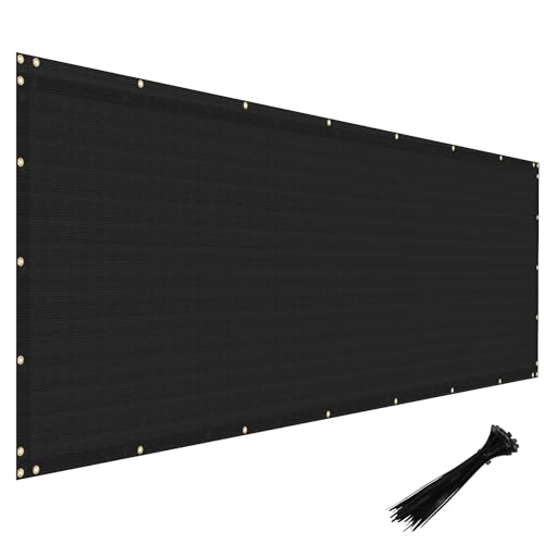Windscreen4less Privacy Fence Screen Heavy Duty Windscreen Fencing Mesh Fabric Shade Net Cover with Brass Grommtes for Outdoor Wall Garden Yard Pool Deck, 8'x11' Black - color: Black, size: 8' x 11'