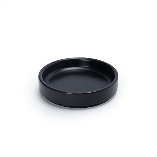 D'vine Dev Ceramic Plant Saucer/Drainage Tray, 3.7 in, Black, 97-T-B-1 - color: Black, size: 3.7" (1 Pack)