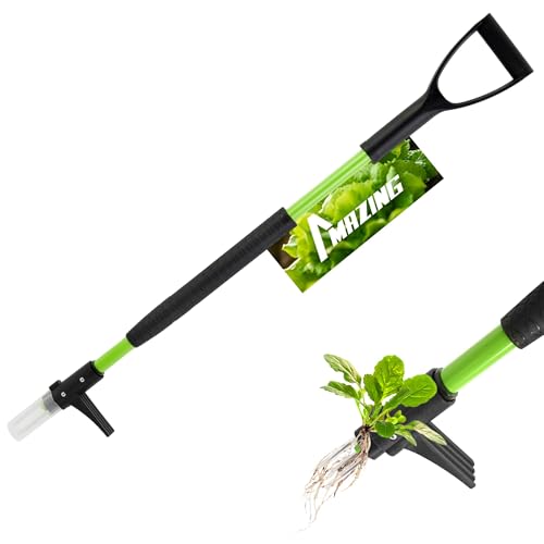 MAZING 39" Long Handle Weed Puller,3-Claw Stand Up Weeder Hand Tool,Ergonomic D-Handle Garden Weeding Tool for Effortless Root Removal,Standup Weed Pulling Tool for Yard Garden Dandelion Crabgrass - size: 39" 3-Claw-Update