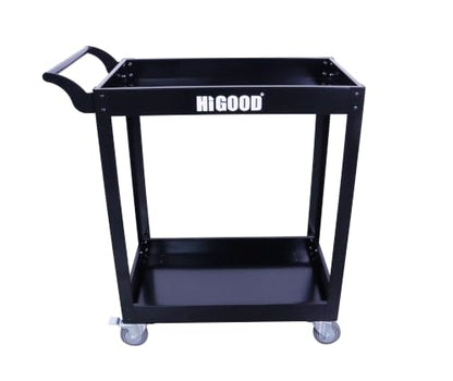 Heavy Duty Service Utility Cart,2 Shelf Steel, 800-Pound Capacity, 35.6 x 18.1x38-Inch Black - color: Black