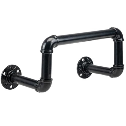MyGift Wall Mounted Black Metal Garden Hose Holder with Pipe Design - color: Single Pipe