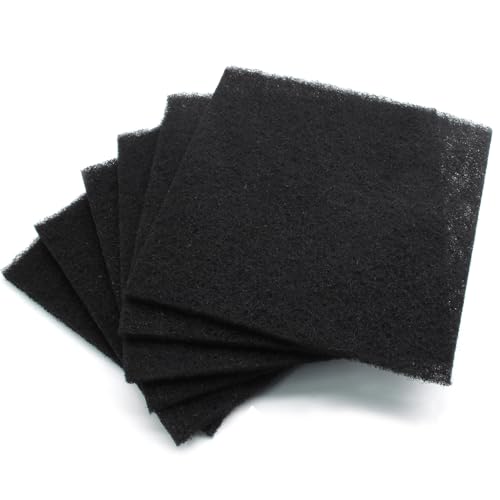 Biaungdo 6 Pack 5 Inch Square Charcoal Filter, Black Compost Bin Filters