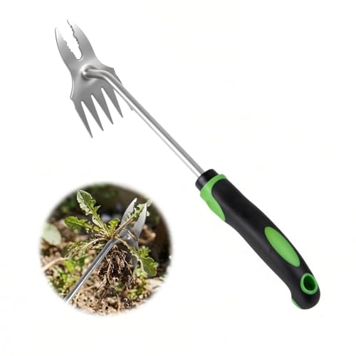 Weed Puller Tool, 5-Claw & Crab Claw 2-in-1 Heavy Duty Weed Remover, Ergonomic Long Handle Manual Weeding Tool for Dandelion, Crabgrass, Patio, Lawn & Garden