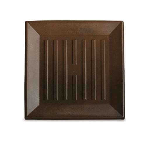 Crescent Garden Universal Square Plant Saucer, Weatherproof Durable Drip Tray for Square Planter, Heavy-Duty Plastic Drainage Dish, Indoor/Outdoor Flowerpot Saucer - 11'' inner x 14.5" outer (Rust) - color: Rust, size: 11" (Inner)