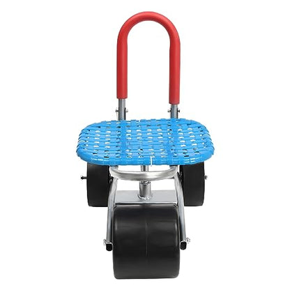 Garden Cart Rolling Workseat, Garden Seat with Wheels, Comfort Utility Stool, 360 Degree Swivel Seat Adjustable Height and Direction for Patio, Yard, Heavy Duty Gardening Stool
