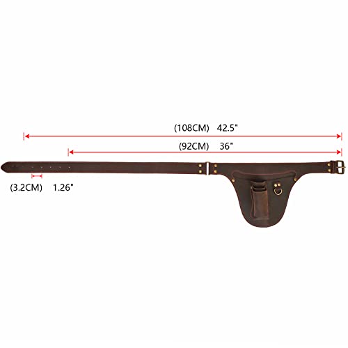 Leather Florists Tool Belt Bag,3 Pockets,Adjustable Gardeners Waist Holster - color: Brown