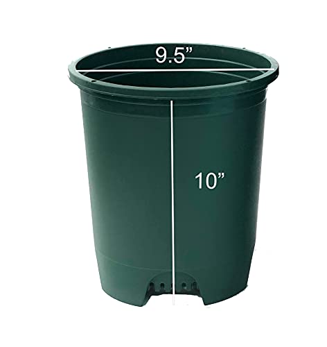 3 Gallon 6-Pack Plant Pots Nursery Pot Green Plastic Planters for Outdoor Indoor Plants Gardening Flower Pots with Drainage Holes - color: Green, size: 6-Pack 3 Gal