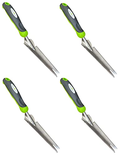 Garden Guru Hand Weeder Trowel with Ergonomic Handle – Stainless Steel Weeding & Digging Knife – Rust Resistant - Perfect for Weeding, Transplanting, Digging, Pruning, Cutting (4 Pack) - size: 4 Pack