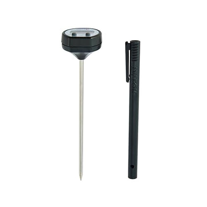 Taylor Pro Instant Read Digital Food Thermometer – Stainless Steel Probe with 0.4" Dot Matrix Display, -58°F to 448°F Temperature Range for BBQ, Baking & Candy Making (Black and Stainless) - color: Black