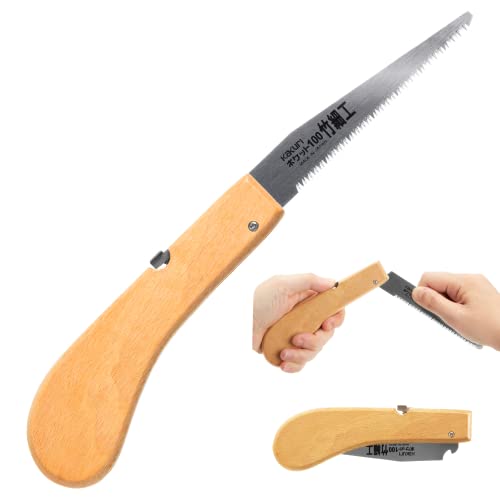 KAKURI Mini Folding Bamboo Saw 4", Small Japanese Pocket Hand Saw - style: Bamboo Cutting