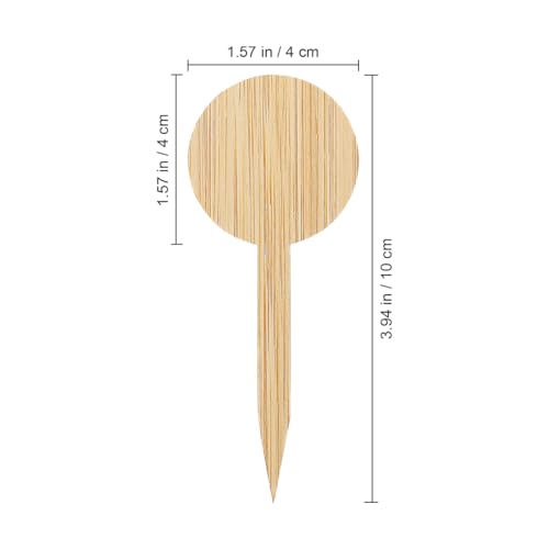 Toddmomy 20 Pcs Bamboo Plant Markers 3.9 Inch Round Garden Labels